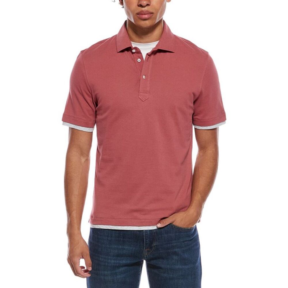 Brunello Cucinelli Mens  Polo Shirt, Red